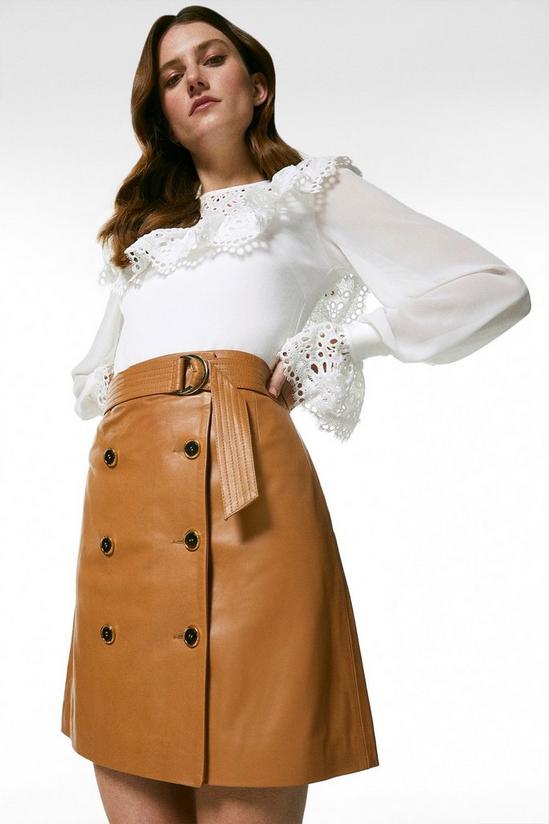 KarenMillen Leather Trench Mini Skirt 1