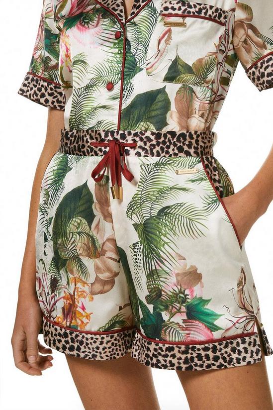 KarenMillen Vintage Floral Print Satin Nightwear Shorts 2