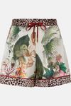 KarenMillen Vintage Floral Print Satin Nightwear Shorts thumbnail 4