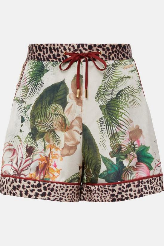 KarenMillen Vintage Floral Print Satin Nightwear Shorts 4