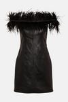 KarenMillen Leather & Feather Bardot Mini Dress thumbnail 5