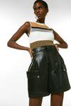 KarenMillen Leather Safari Pocket Mini Skirt thumbnail 1