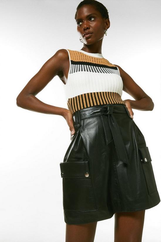 KarenMillen Leather Safari Pocket Mini Skirt 1