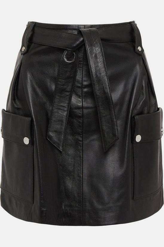 KarenMillen Leather Safari Pocket Mini Skirt 5