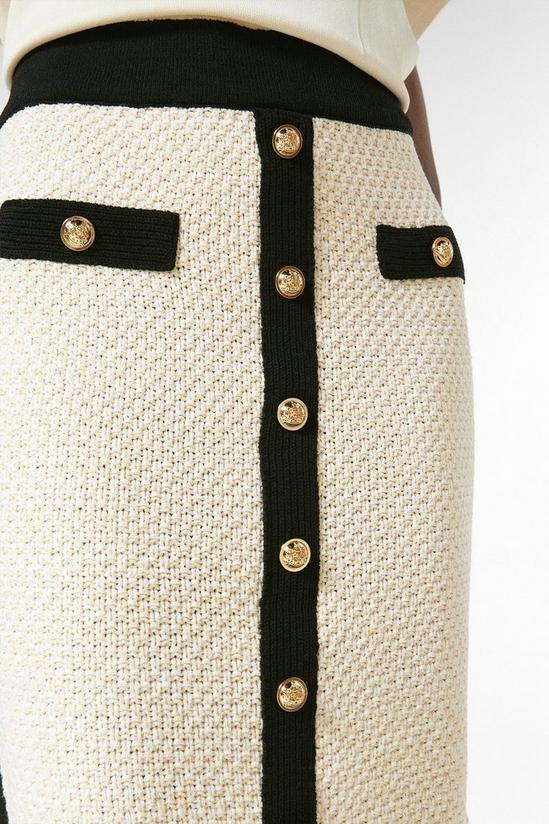 KarenMillen Tweed Knit Pencil Dress With Viscose Knit Top 2