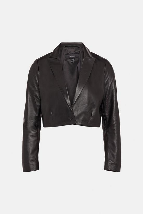 KarenMillen Leather Cropped Jacket 5