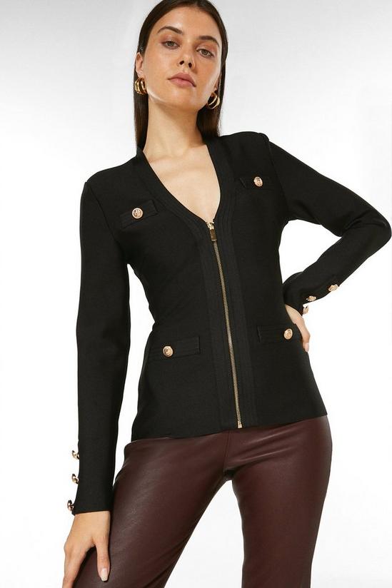 KarenMillen Military Knit Jacket Made With Yarn 1