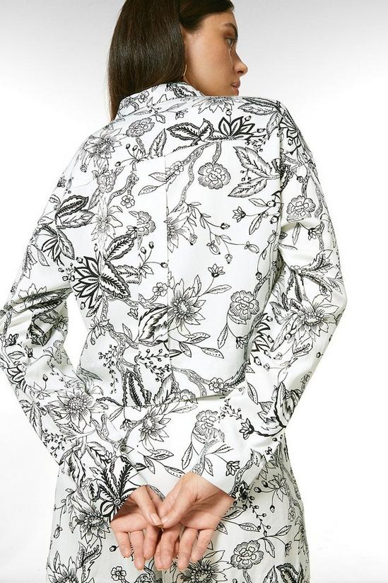 KarenMillen Mono Floral Viscose Woven Cropped Jacket 3