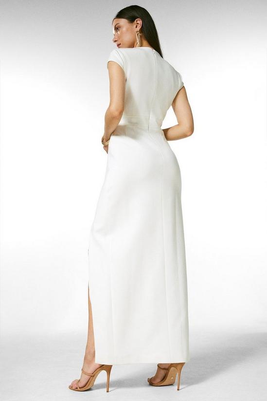 KarenMillen Italian Structured Jersey Tuck Maxi Dress 3