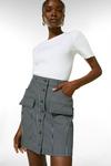 KarenMillen Stripe Button Cargo Denim Skirt thumbnail 1