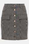 KarenMillen Stripe Button Cargo Denim Skirt thumbnail 4