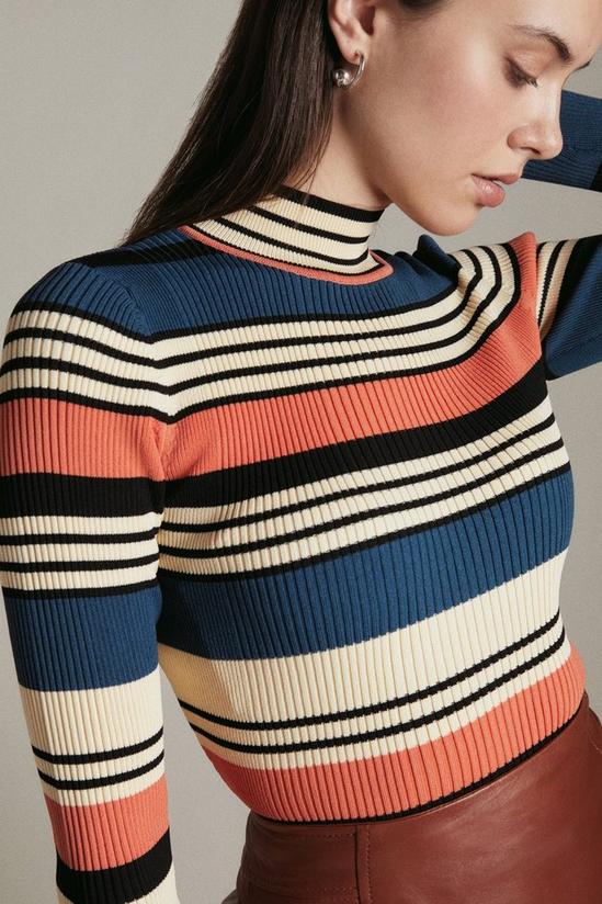 KarenMillen Stripe Knitted Long Sleeve Top 2
