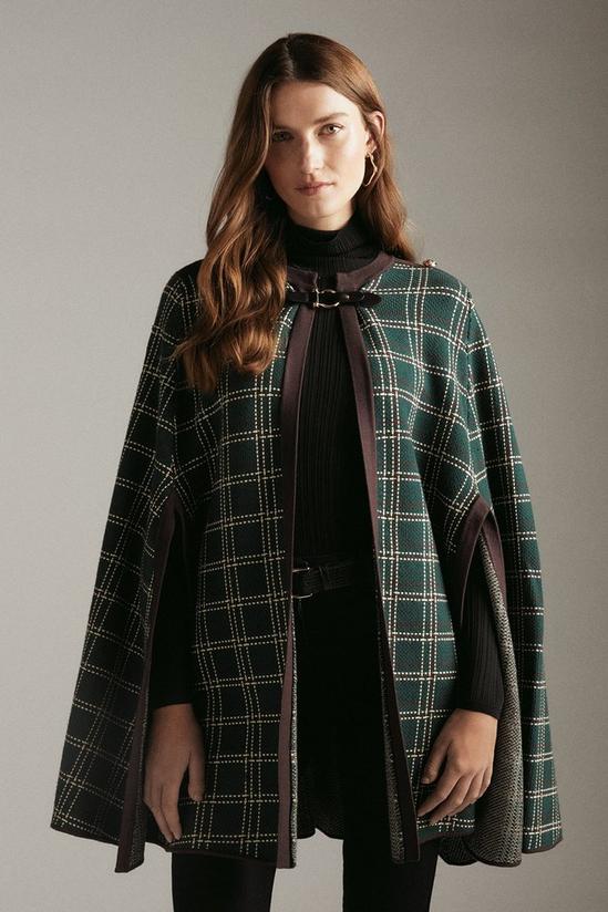 KarenMillen Check Knitted Cape 1