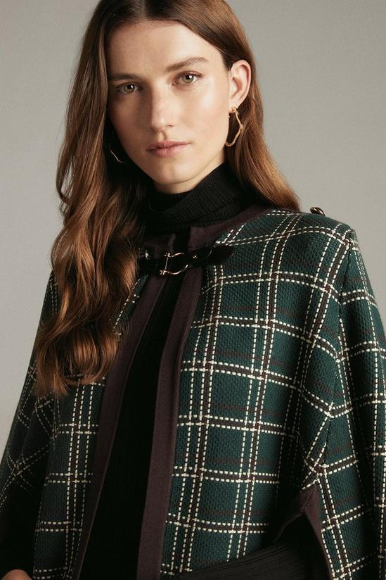 KarenMillen Check Knitted Cape 2