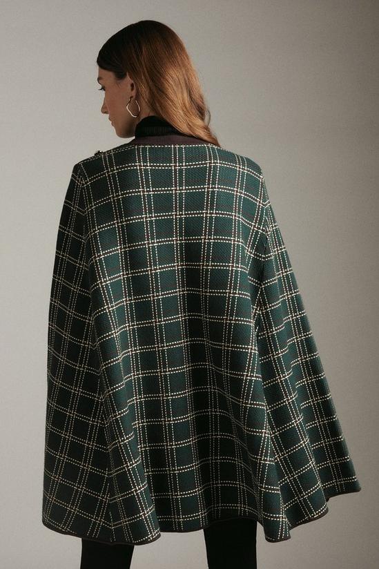 KarenMillen Check Knitted Cape 3