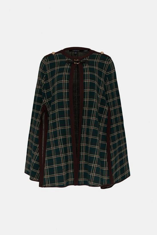 KarenMillen Check Knitted Cape 4