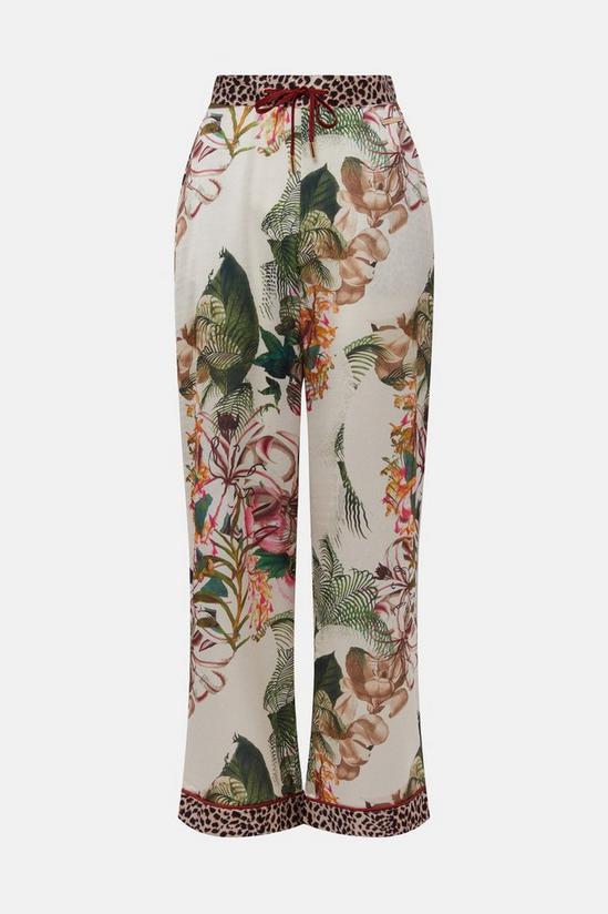 KarenMillen Vintage Floral Print Satin Nightwear Trouser 4