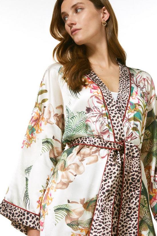 KarenMillen Vintage Floral Print Satin Nightwear Robe 2