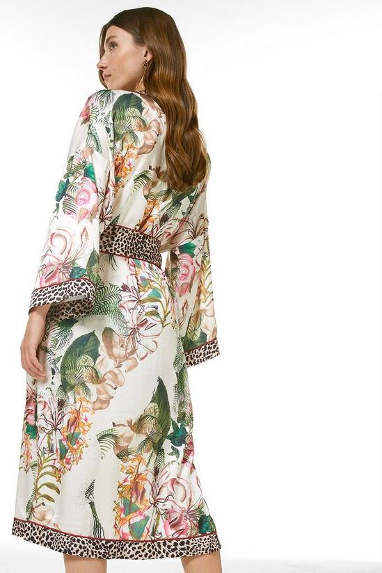 KarenMillen Vintage Floral Print Satin Nightwear Robe 3