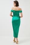 KarenMillen Italian Structured Satin Bardot Drape Midaxi Dress thumbnail 3
