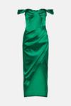 KarenMillen Italian Structured Satin Bardot Drape Midaxi Dress thumbnail 4