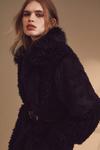KarenMillen Patched Faux Fur Long Coat thumbnail 2