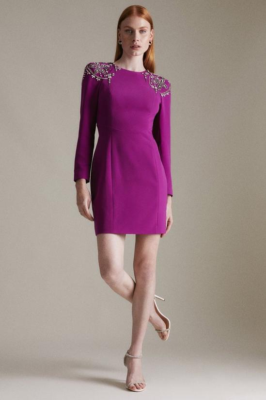 KarenMillen Crystal Embellished Woven Bodycon Dress 1