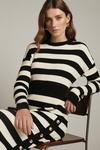 KarenMillen Wool Blend Striped Knitted Midi Dress thumbnail 2
