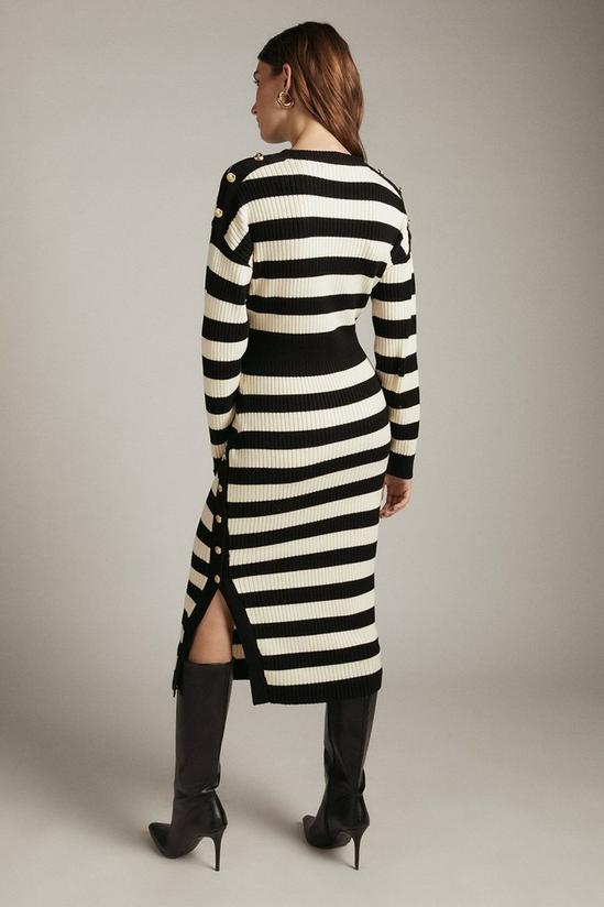 KarenMillen Wool Blend Striped Knitted Midi Dress 3