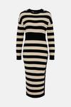 KarenMillen Wool Blend Striped Knitted Midi Dress thumbnail 4