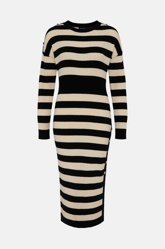 KarenMillen Wool Blend Striped Knitted Midi Dress 4