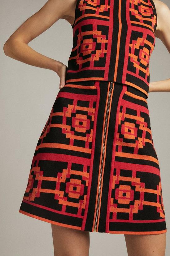 KarenMillen Abstract Jacquard Knitted A Line Skirt 2