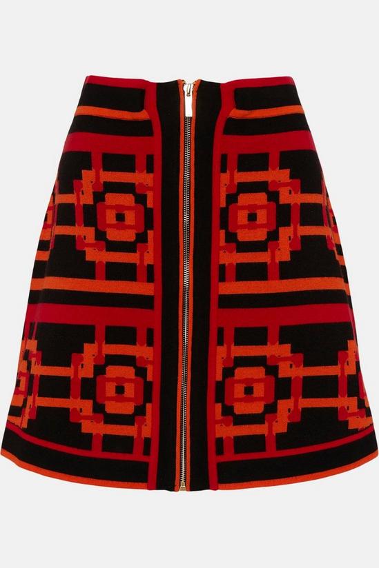 KarenMillen Abstract Jacquard Knitted A Line Skirt 4