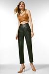 KarenMillen Leather Dipped Waist Slim Fit Trousers thumbnail 1