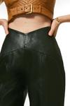 KarenMillen Leather Dipped Waist Slim Fit Trousers thumbnail 2