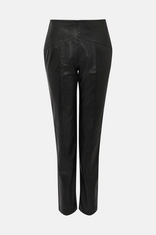 KarenMillen Leather Dipped Waist Slim Fit Trousers 4