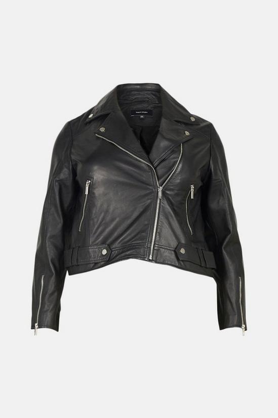 KarenMillen Curve Leather Tassel Biker Jacket 4