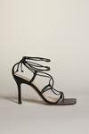 KarenMillen Tie Ankle Strappy Leather Heeled Sandal thumbnail 4