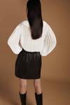 KarenMillen Leather Elasticated Waist Mini Skirt thumbnail 4