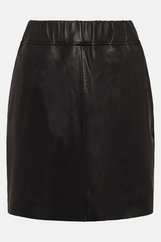 KarenMillen Leather Elasticated Waist Mini Skirt 5