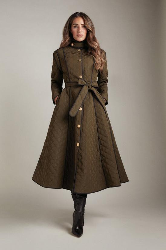 KarenMillen Lydia Millen Full Skirt Maxi Quilted Coat 1