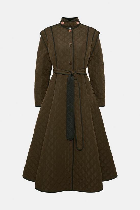 KarenMillen Lydia Millen Full Skirt Maxi Quilted Coat 5