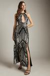 KarenMillen Premium Beaded and Embellished Maxi Split Dress thumbnail 1