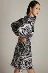 KarenMillen Batik Long Sleeve Woven Wrap Dress thumbnail 3