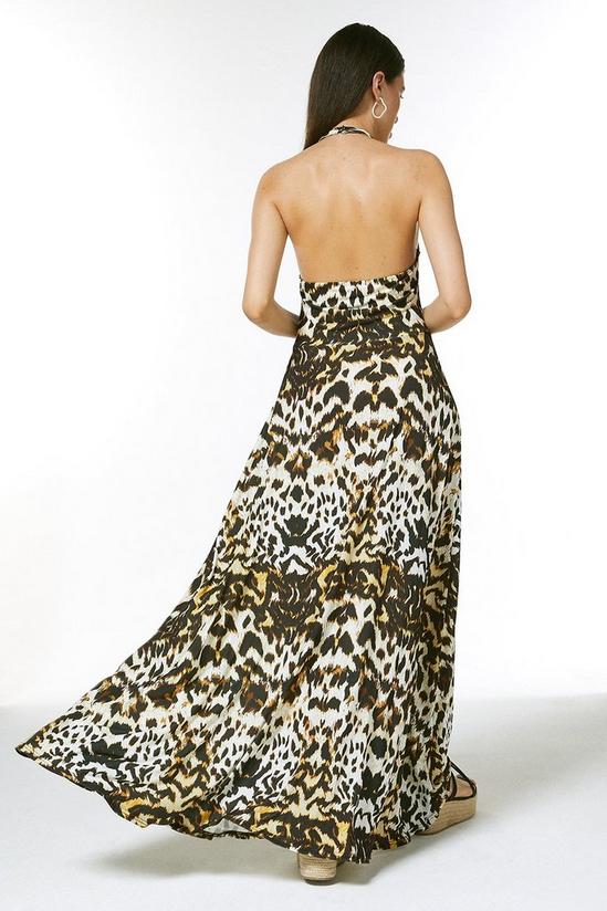 KarenMillen Leopard Print Twist Waist Jersey Maxi Dress 3