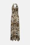 KarenMillen Leopard Print Twist Waist Jersey Maxi Dress thumbnail 4