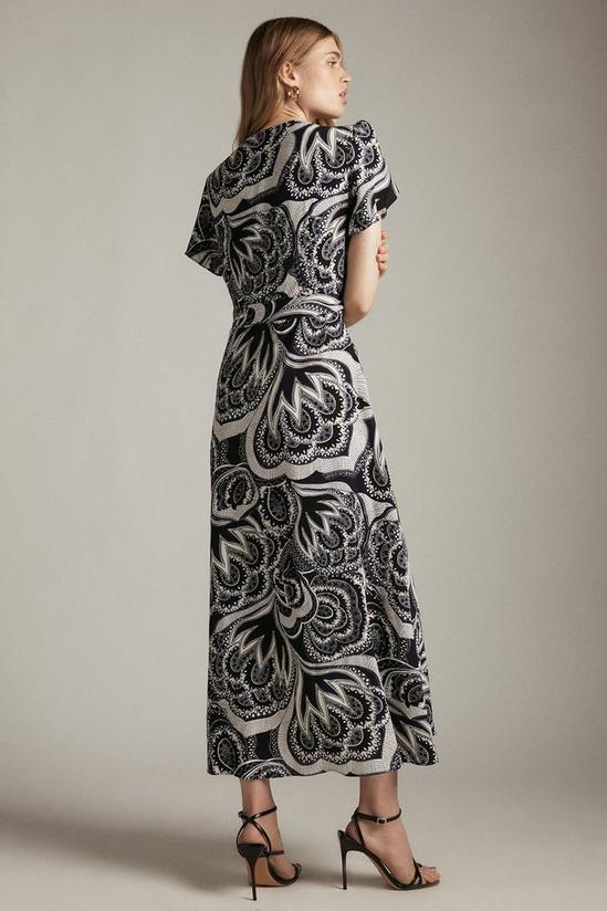 KarenMillen Batik Print Long Woven Wrap Dress 3