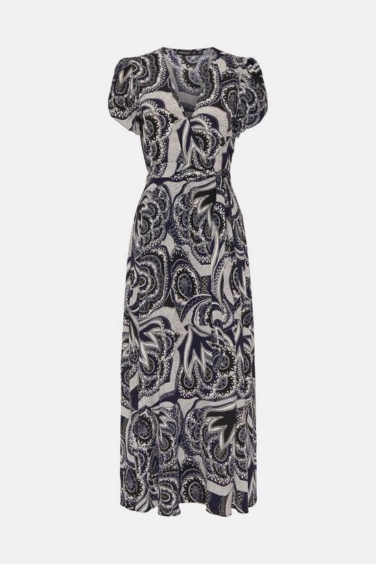KarenMillen Batik Print Long Woven Wrap Dress 4