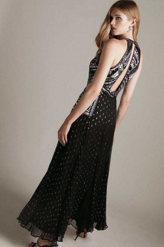KarenMillen Premium Beaded & Embellished Drama Maxi Dress 3