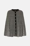 KarenMillen All Over Geo Jacquard Knitted Military Cape thumbnail 4
